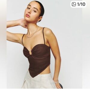 Reformation Sanda Top Chocolate Brown Size 4